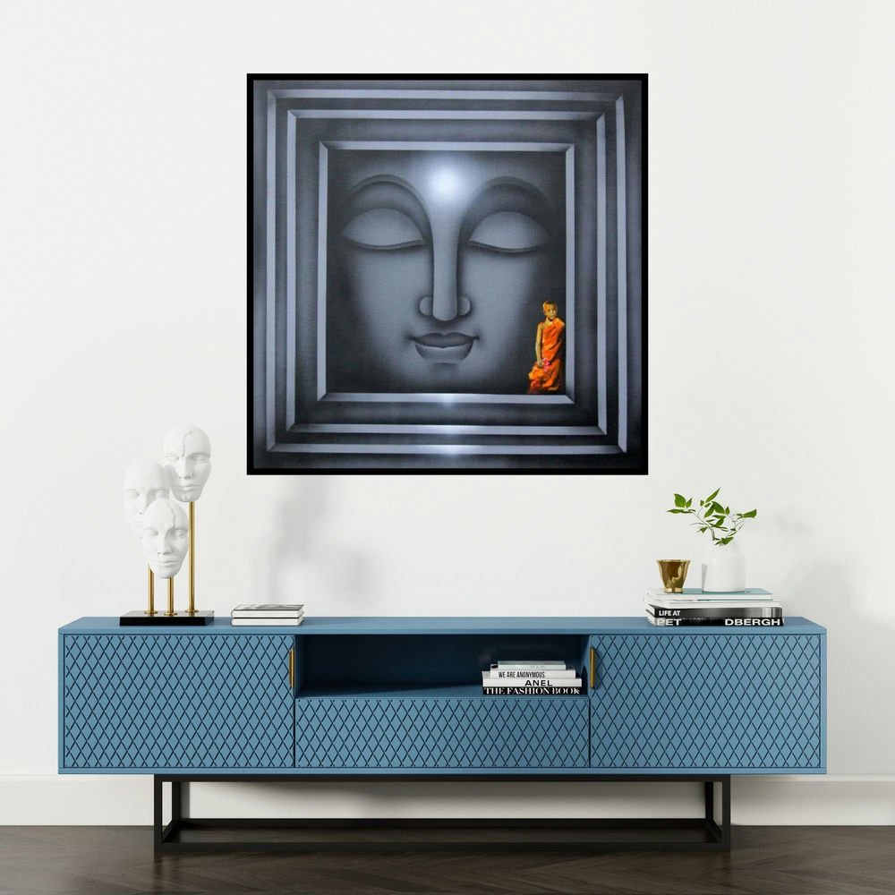 'Divine Light 4' painting by Pradeesh K shown on a wall in a furnished room.