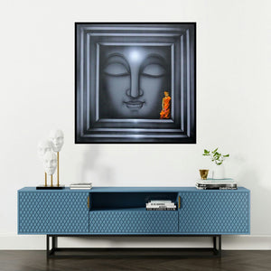 'Divine Light 4' painting by Pradeesh K shown on a wall in a furnished room.