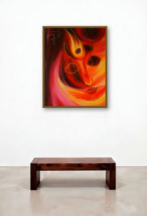 Divine Love by artist Drishti Vohra displayed in a Luxury Hotel Lobby