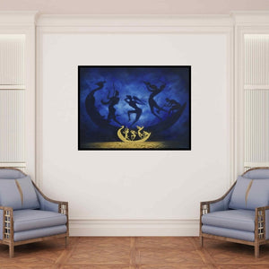 In-situ view of Durshit Bhaskar's 'Divine Music (Symphony of the Cosmos)' painting in a room