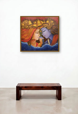 Divine Soul (Divine Union) by artist Rakhi Baid displayed in a Contemporary Luxury Hallway