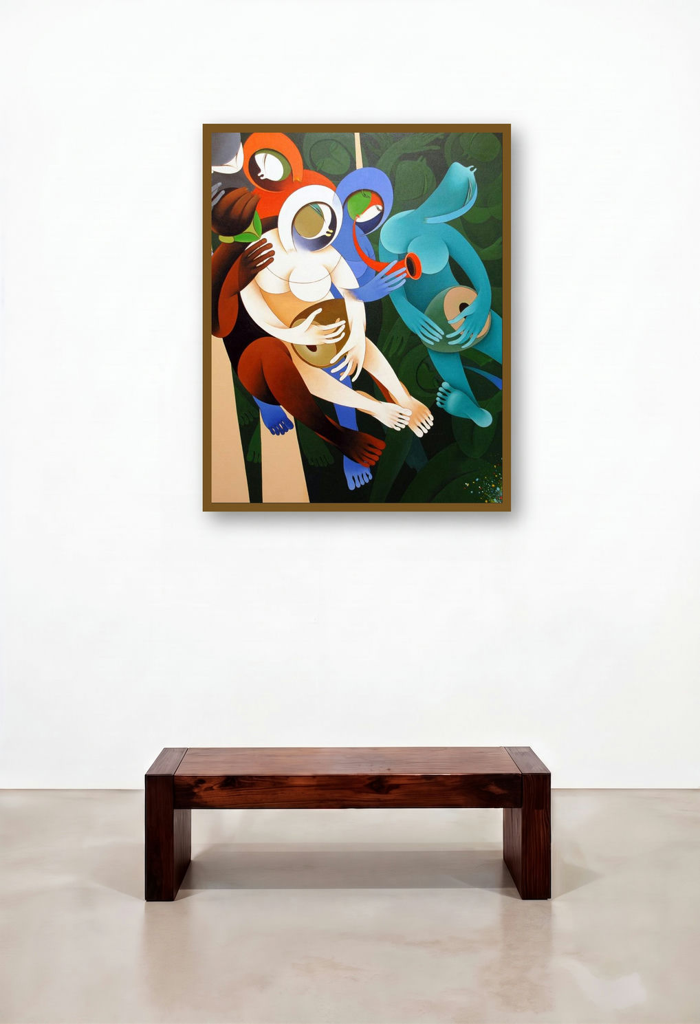 Divine Tunes 9 (Harmonious Ensemble**) by artist Pradip Sarkar displayed in a Contemporary Luxury Family Room