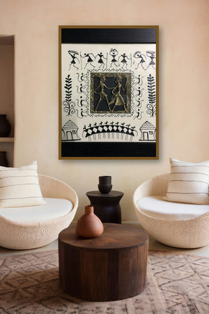 Dokra Art 4 (Spirit of Togetherness) by artist Pradeep Swain displayed in a Contemporary gallery