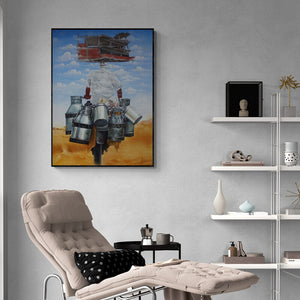 Preview of 'Dream' Painting by Anil Kumar Bodwal shown on a wall in a furnished room.