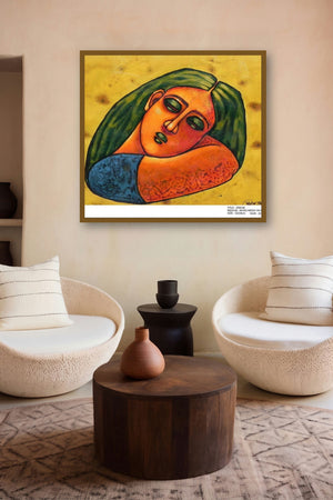 Dream (Contemplation) by artist Deblina Ghosh Mitra displayed in a Luxury gallery