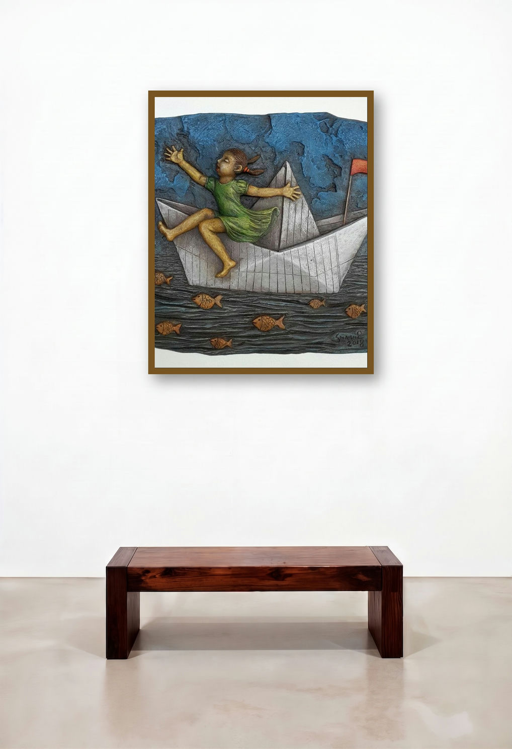 Dream Journey by artist Shashikant Charbe displayed in a Coastal Reception Area