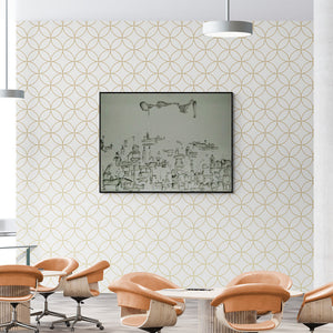 Taslim Jamal's painting 'Dreamland (The Dreamer's Domain)' displayed in a modern living room setting