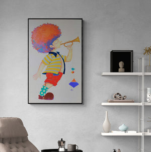 In-situ view of Shiv Kumar Soni's 'Dreams Of Childhood 8' painting in a room