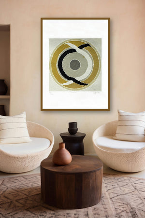 Duality (Rhythm) by artist S H Raza displayed in a Luxury gallery