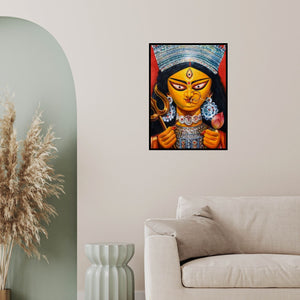 In-situ view of Sumon Naskar's 'Durga (Divine Feminine The Power of Durga)' painting in a room