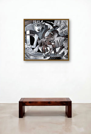 Durga 2 (The Cosmic Dance) by artist Rupchand Kundu displayed in a Contemporary Dining Room