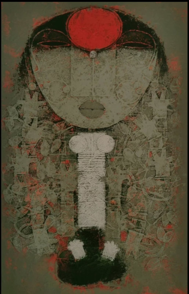 'Durga 5' religious mixed-media painting by artist Basuki Das Gupta, 48x30 inch, on canvas