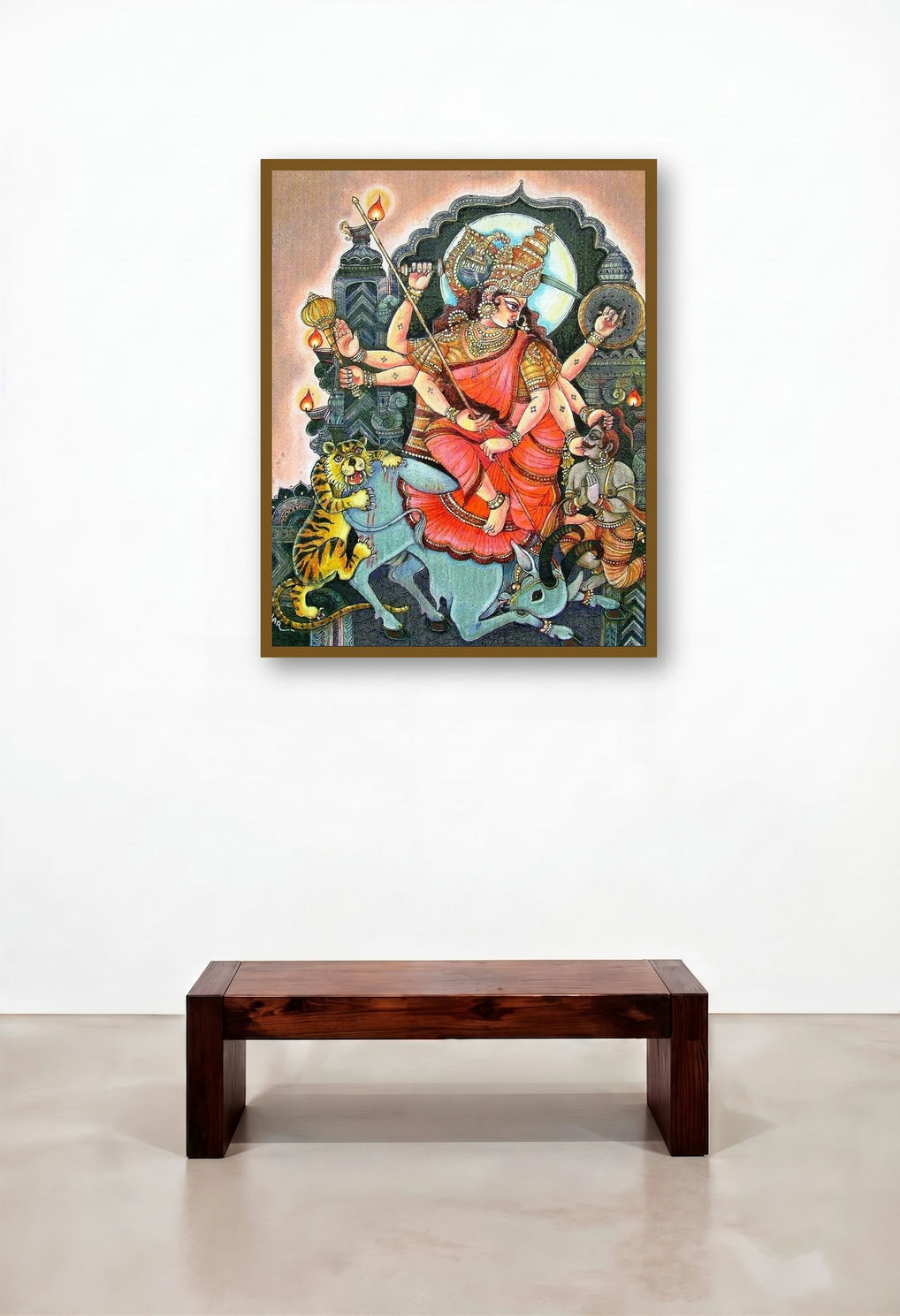 Durga Devi (Durga's Wrath) by artist Anand Sonar displayed in a Designer Lounge