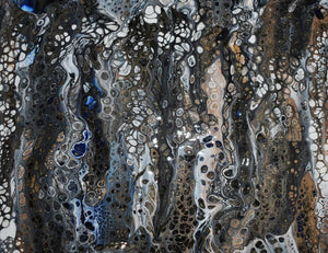 Earth (Flowing Dimensions) by Anshuman Acharya, Original Acrylic Abstract Painting on Canvas Board, X-Small Horizontal Wall Art