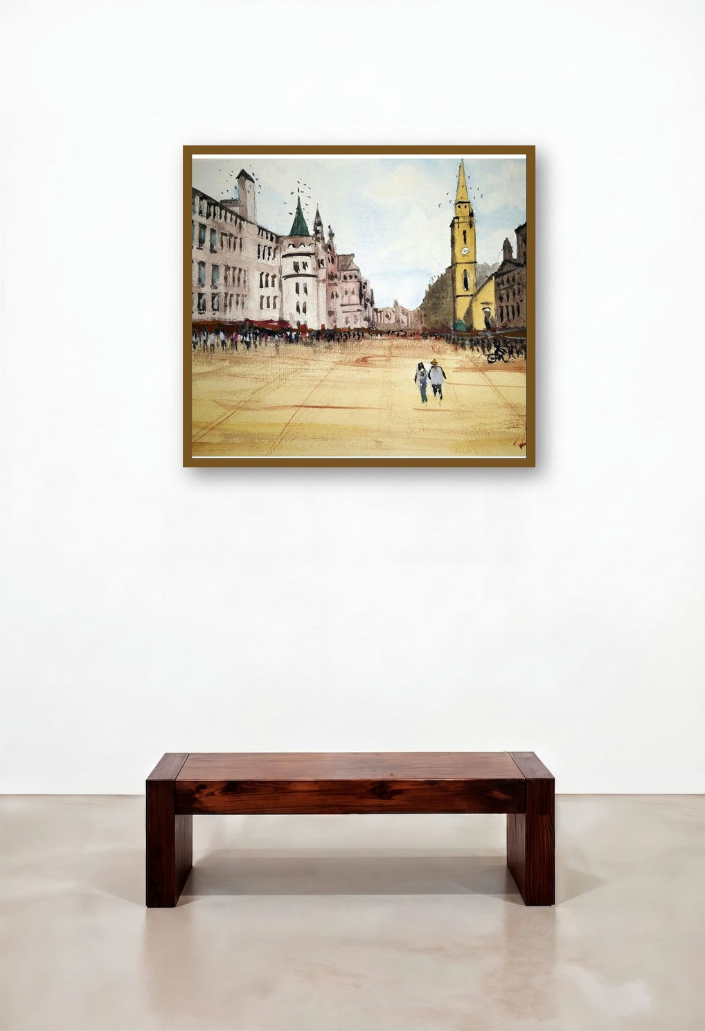 Edinburgh Royal Mile Scotland (A Walk on the Royal Mile) by artist Arunava Ray displayed in a Rustic Home Office