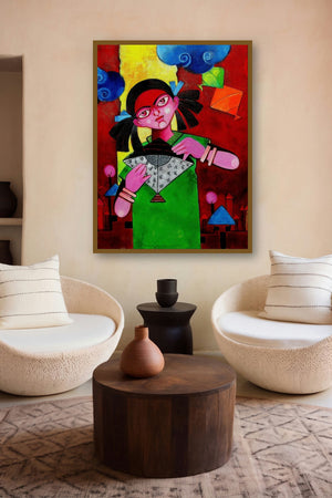 Educate A Girl (Wind Whispers) by artist Sharmi Dey displayed in a Designer gallery