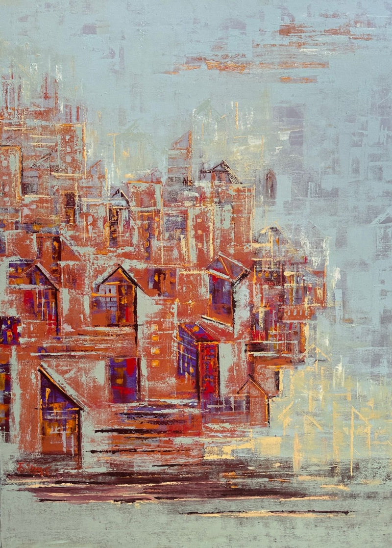 Ekam' abstract oil painting by artist Karishma Wadhwa, 48x36 inch, on linen