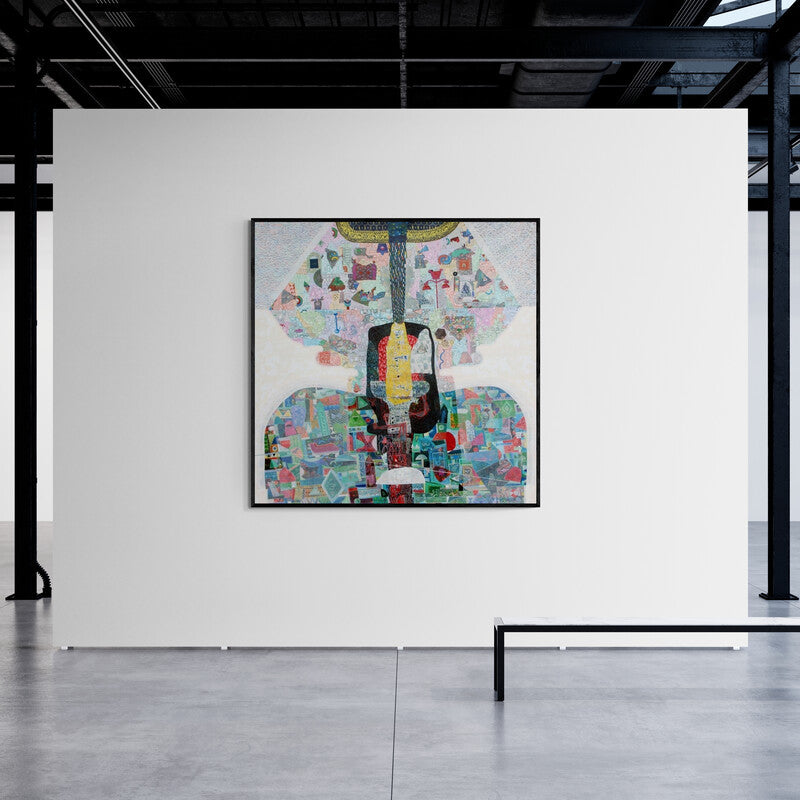 In-situ view of Sunil Yadav's 'Elements Of Nature 1 (A Tapestry of Life)' painting in a room