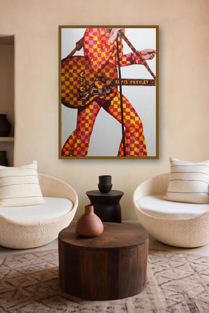 Elvis Presle (Road Trip Romance) by artist Sonaly Gandhi displayed in a Luxury gallery