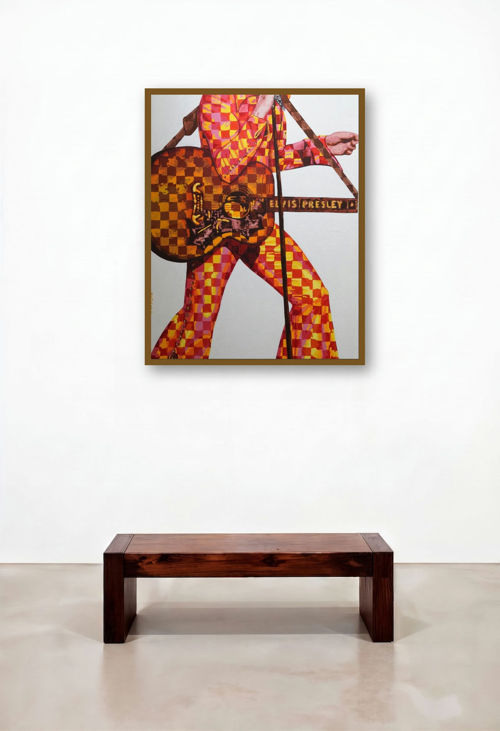 Elvis Presle (Road Trip Romance) by artist Sonaly Gandhi displayed in a Classic Living Room