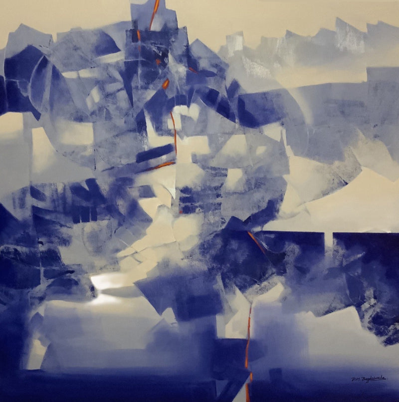 Elysium' abstract acrylic painting by artist Divyesh Bagdawala, 36x36 inch, on canvas