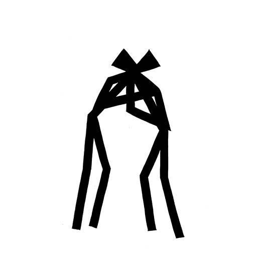 Figurative ink drawing titled 'Embrace', 12x12 inches, by artist Ashok Hinge on board