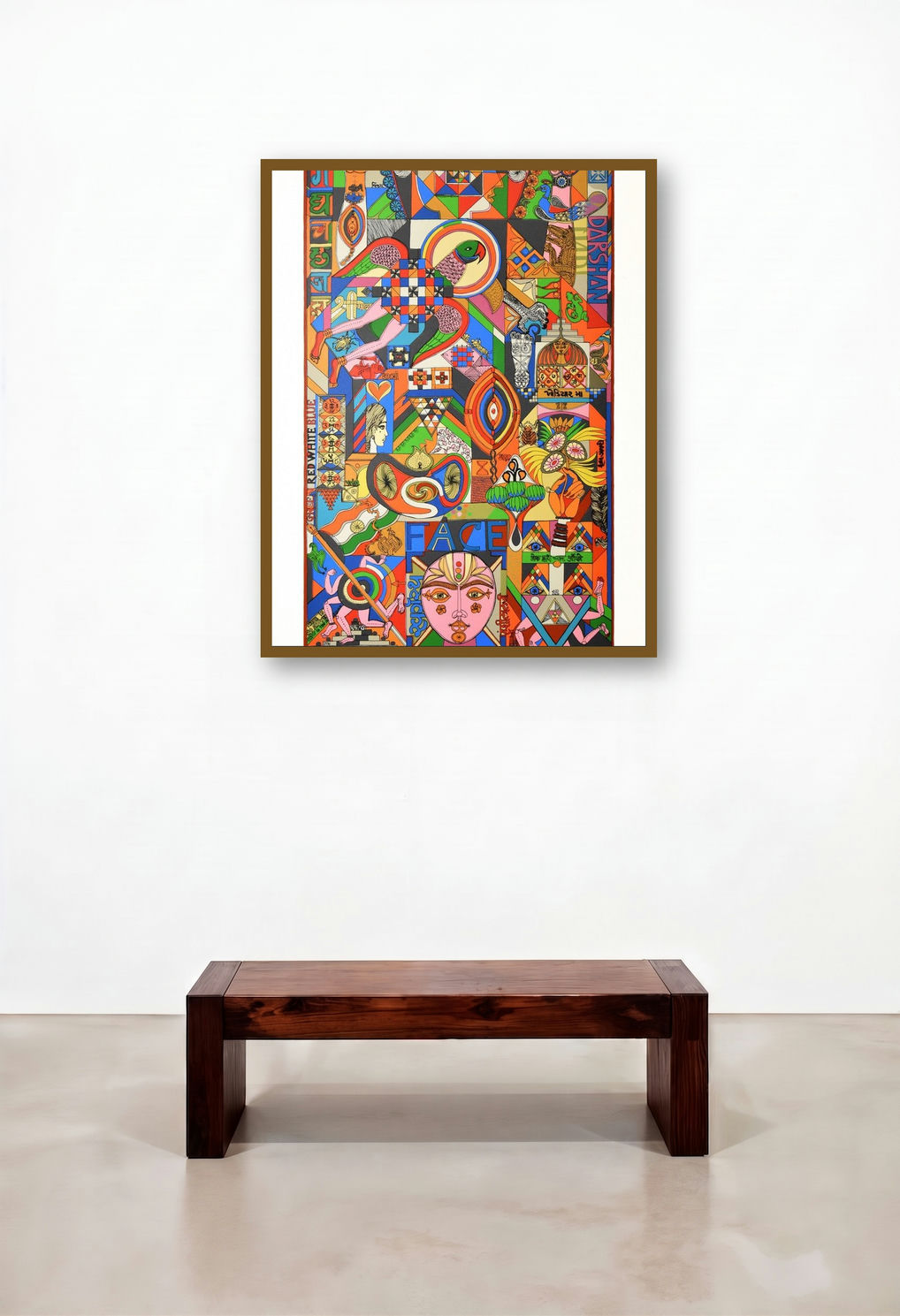 Embryonic Images (A Visual Tapestry) by artist Jyoti Bhatt displayed in a Luxury Dining Room