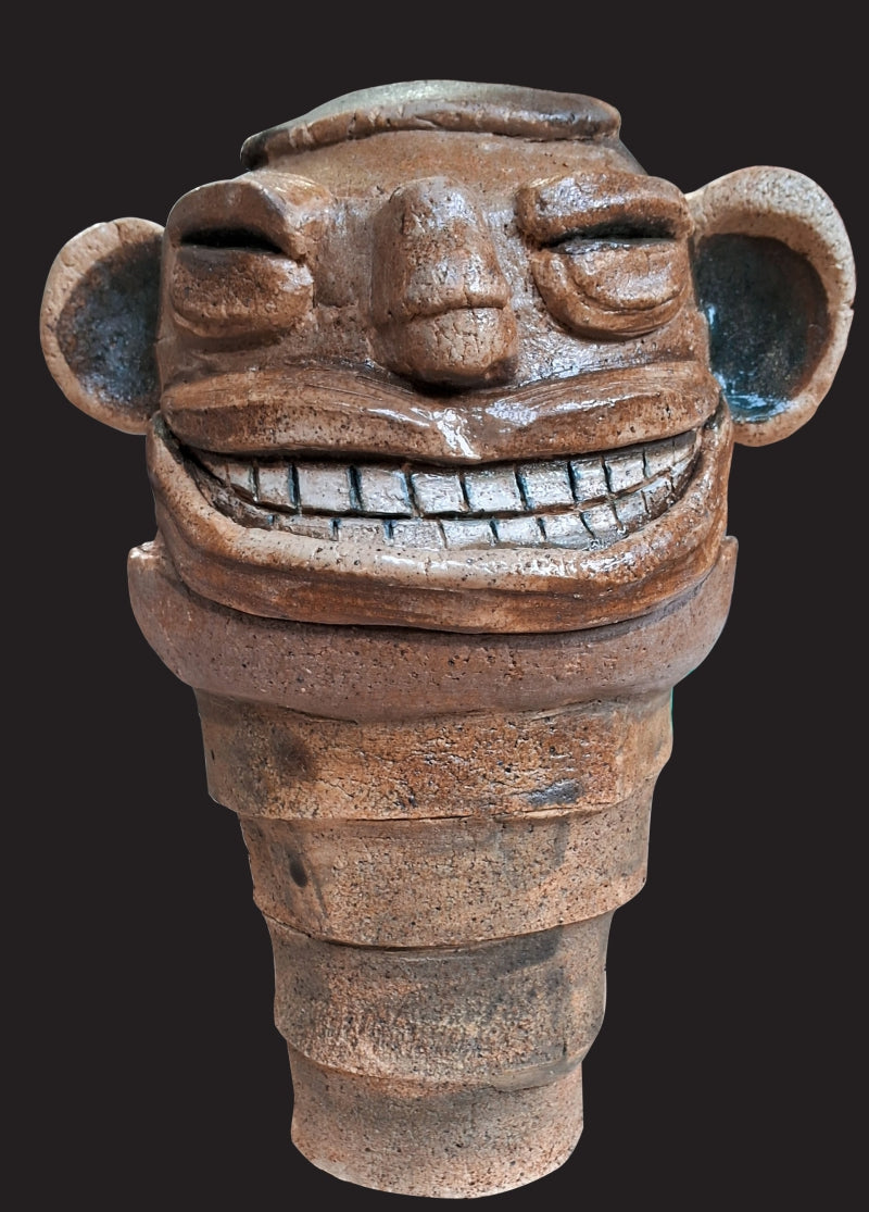 'Emoji 1' figurative Ceramic sculpture by artist Pintu Biswas, 10x8 inch, on ceramic