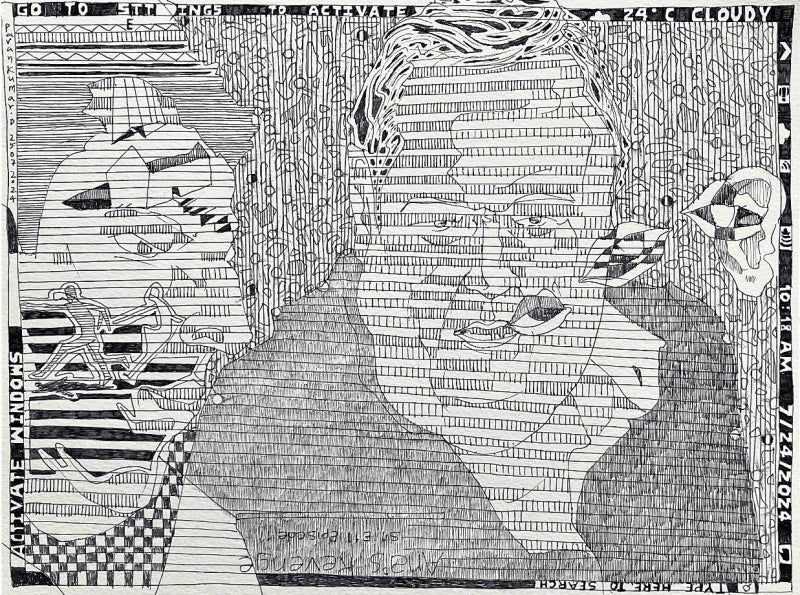 Empathy 4' contemporary pen-ink drawing by artist Pavan Kumar D, 9x13 inch, on paper