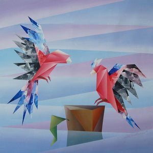 Animals acrylic painting titled 'Encouragement', 24x24 inches, by artist NIRAKAR CHOWDHURY on Canvas