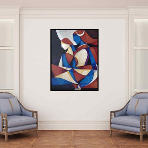 In-situ view of Satyendra Rane's 'Endearment (Cosmic Dance of Shiva and Shakti)' painting in a room