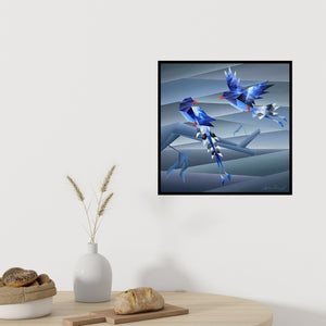 In-situ view of Nirakar Chowdhury's 'Energetic 2 (Avian Duet)' painting in a room