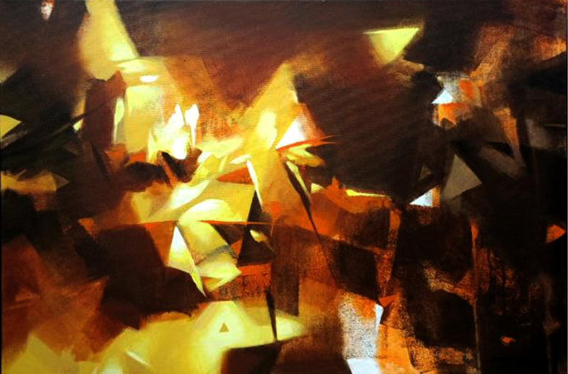 Energy Point' abstract acrylic painting by artist Divyesh Bagdawala, 24x36 inch, on canvas