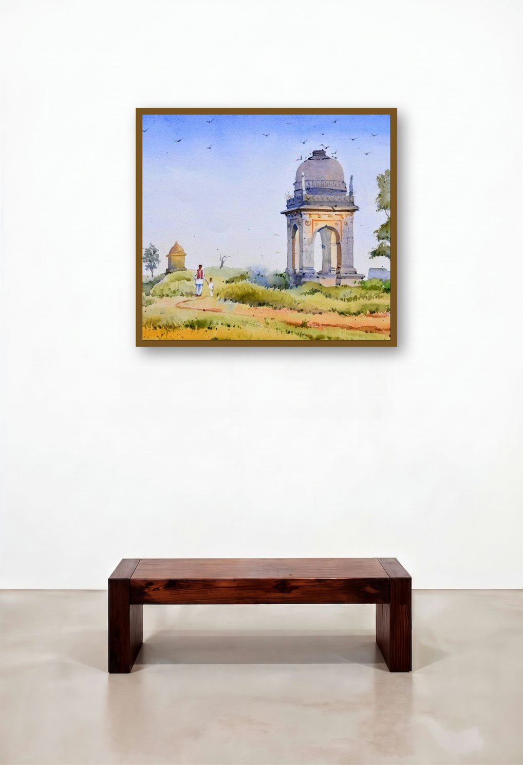 Enthralled Velour (Path to the Monument) by artist Ambadas Nagpure displayed in a Luxury Home Office