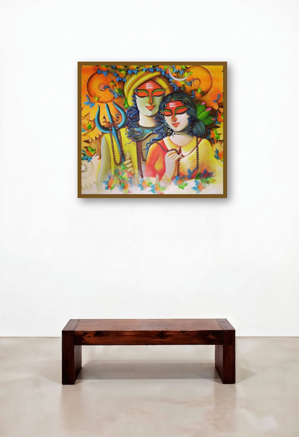 Espousal 2 (Eternal Union) by artist Susmita Mandal displayed in a Traditional Lounge