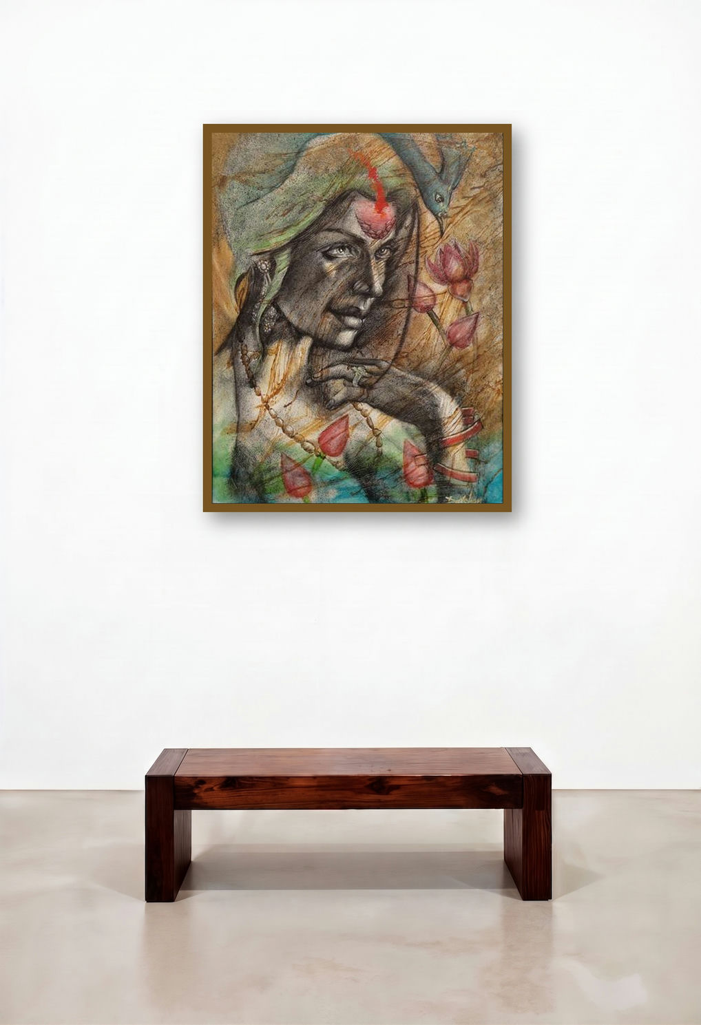Eternal Beauty by artist Darshan Sharma displayed in a Designer Reception Area