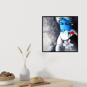 In-situ view of Kamal Nath's 'Eternal Love' painting in a room