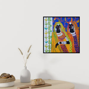 In-situ view of Anuradha Thakur's 'Ethnic Serendipity 154' painting in a room