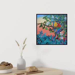 In-situ view of Vani Chawla's 'Evening Song 2' painting in a room