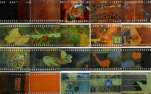 Every Day New Imagination (A Visual Odyssey**) by Debaroti Seth, Original Mixed Media Contemporary Painting on OHP Sheet, Large Horizontal Wall Art