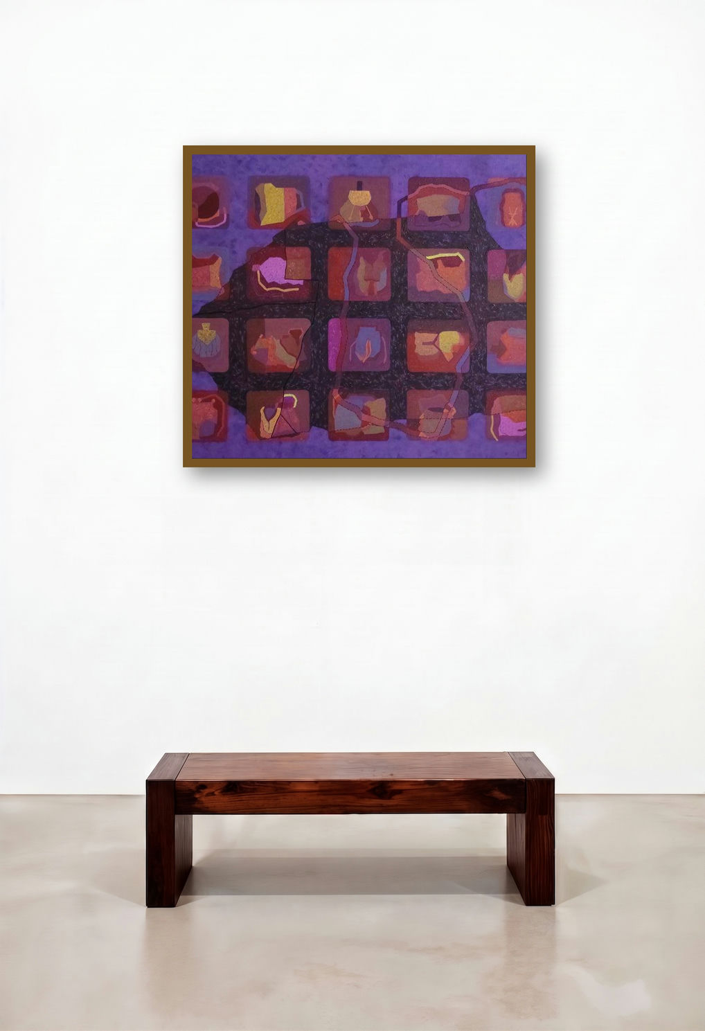 Existence 19 (Hidden Depths**) by artist Amol Khade displayed in a Elegant Hotel Suite