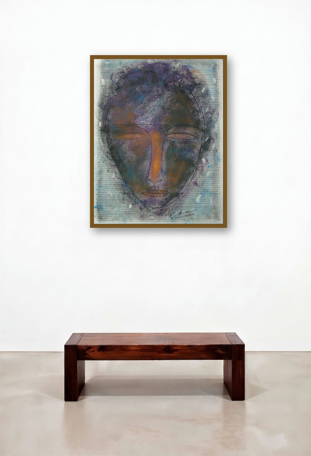 Face 1 (Inner Portrait) by artist D S Rane displayed in a Scandinavian Penthouse