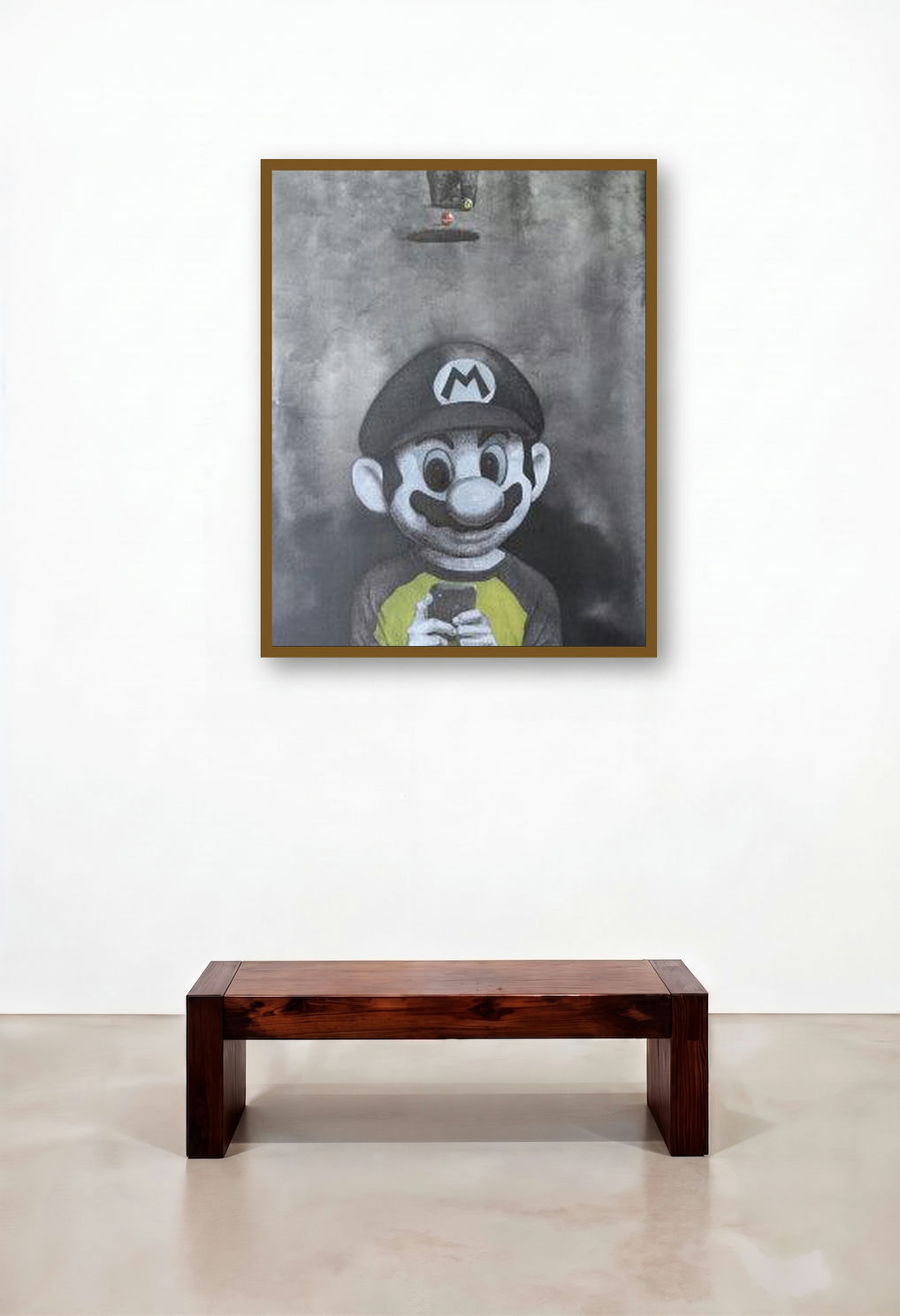 Face Of Game (Lost in the Digital World) by artist Manish Solanki displayed in a Elegant Reception Area