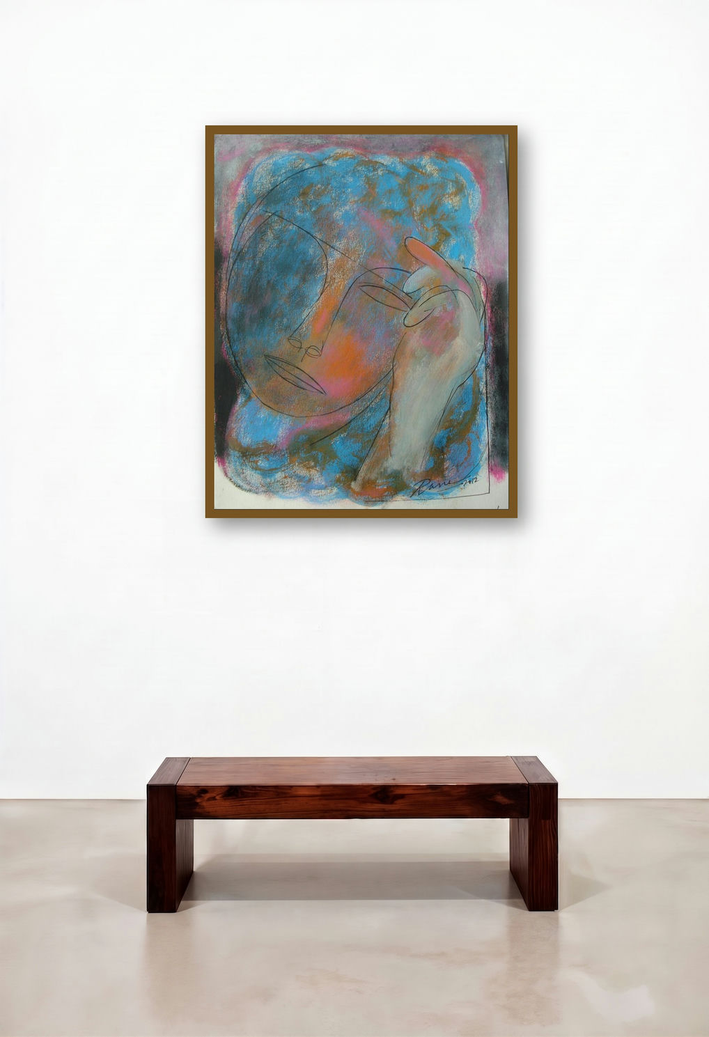 Face3 (Inner Musings) by artist D S Rane displayed in a Contemporary Luxury Family Room