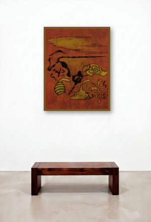 Fading Abstract by artist Santosh More displayed in a Contemporary Hotel Suite