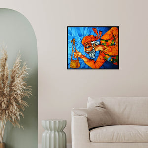 In-situ view of Pradip Goswami's 'Fakir' painting in a room