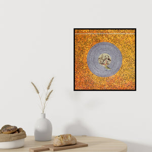 In-situ view of Yogesh Lahane's 'Family (The Eye of the Storm)' painting in a room