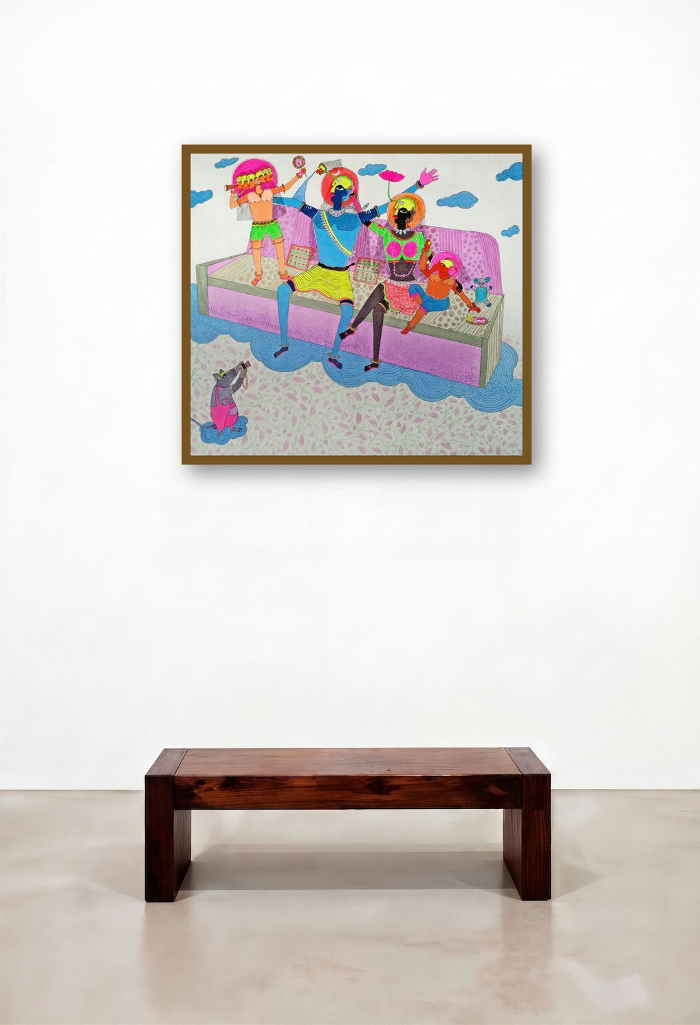 Family Photo Shoot (A Divine Family Outing) by artist Priti Singh displayed in a Art Deco Hotel Suite