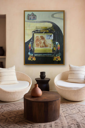Fantasy (Urban Romance: A Mumbai Taxis Tale) by artist Ajinkya Patil displayed in a Contemporary Exhibition gallery