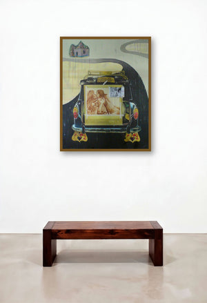 Fantasy (Urban Romance: A Mumbai Taxis Tale) by artist Ajinkya Patil displayed in a Art Deco Hallway
